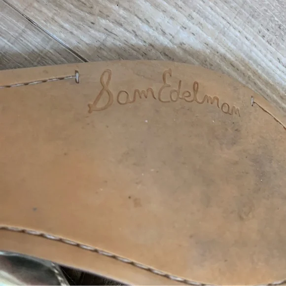 Sam Edelman Gold Metallic Slide Sandals 8 - Picture 4 of 6